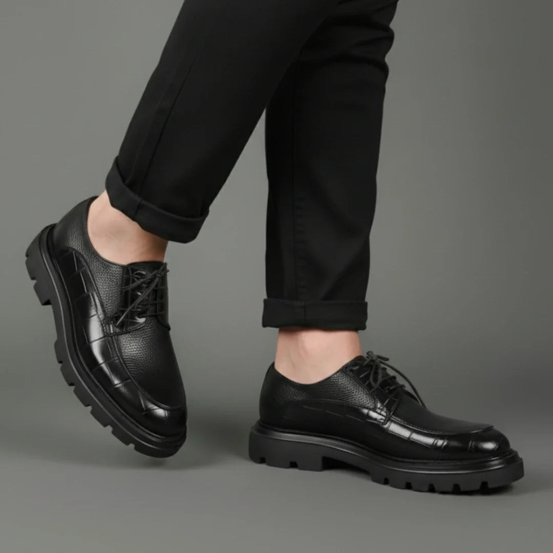 Derby Homme Tres Confortable - Cuir Grainé