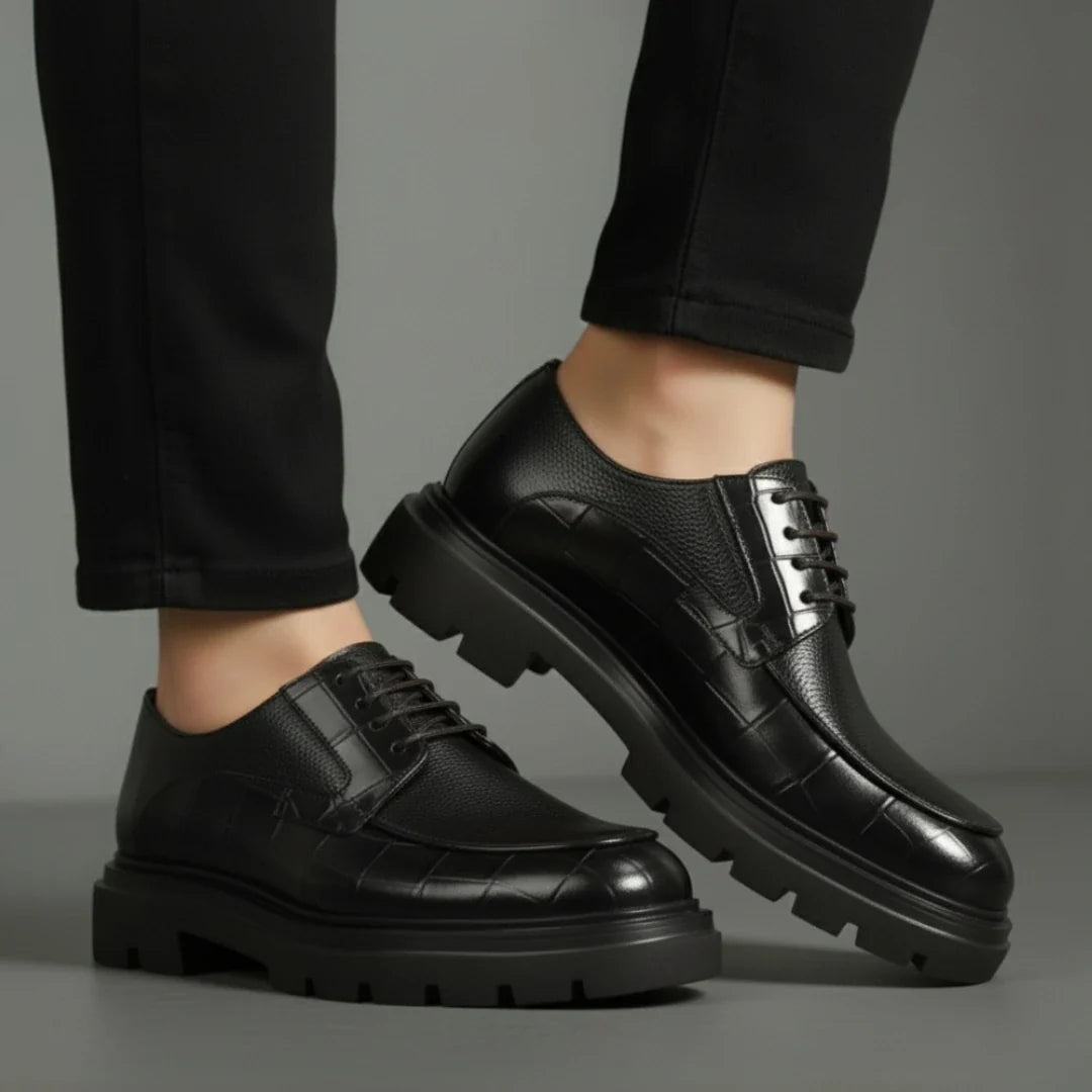 Derby Homme Tres Confortable - Cuir Grainé