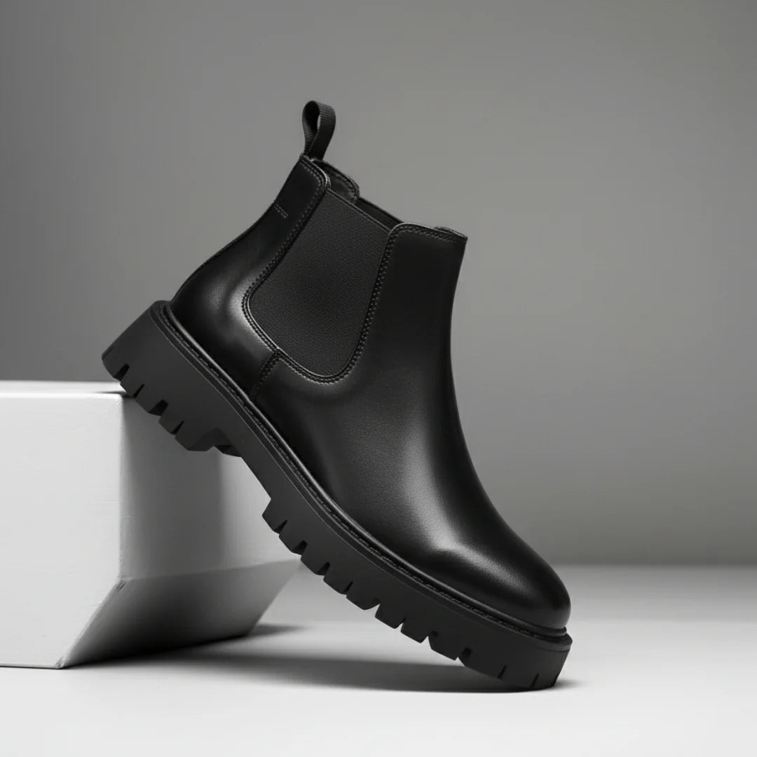 Boots Homme en Cuir  - Semelles Tres Confortable