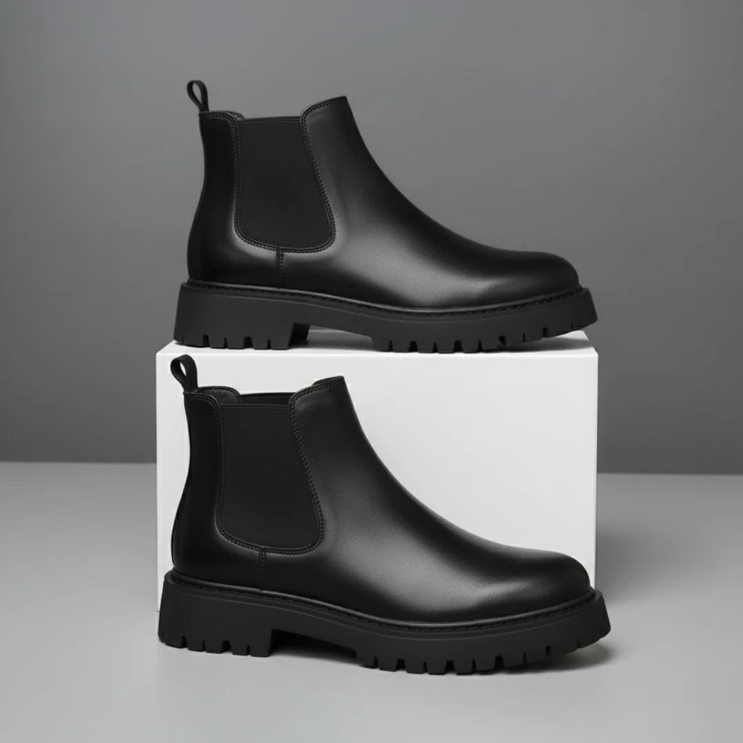 Boots Homme en Cuir  - Semelles Tres Confortable