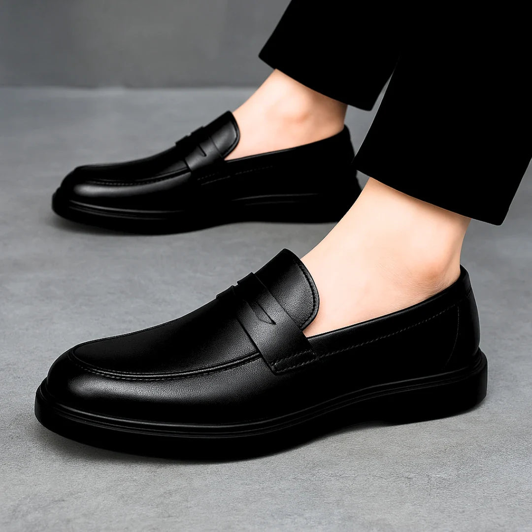 Mocassin Noir de Luxe Tres Confortable 100% Cuir