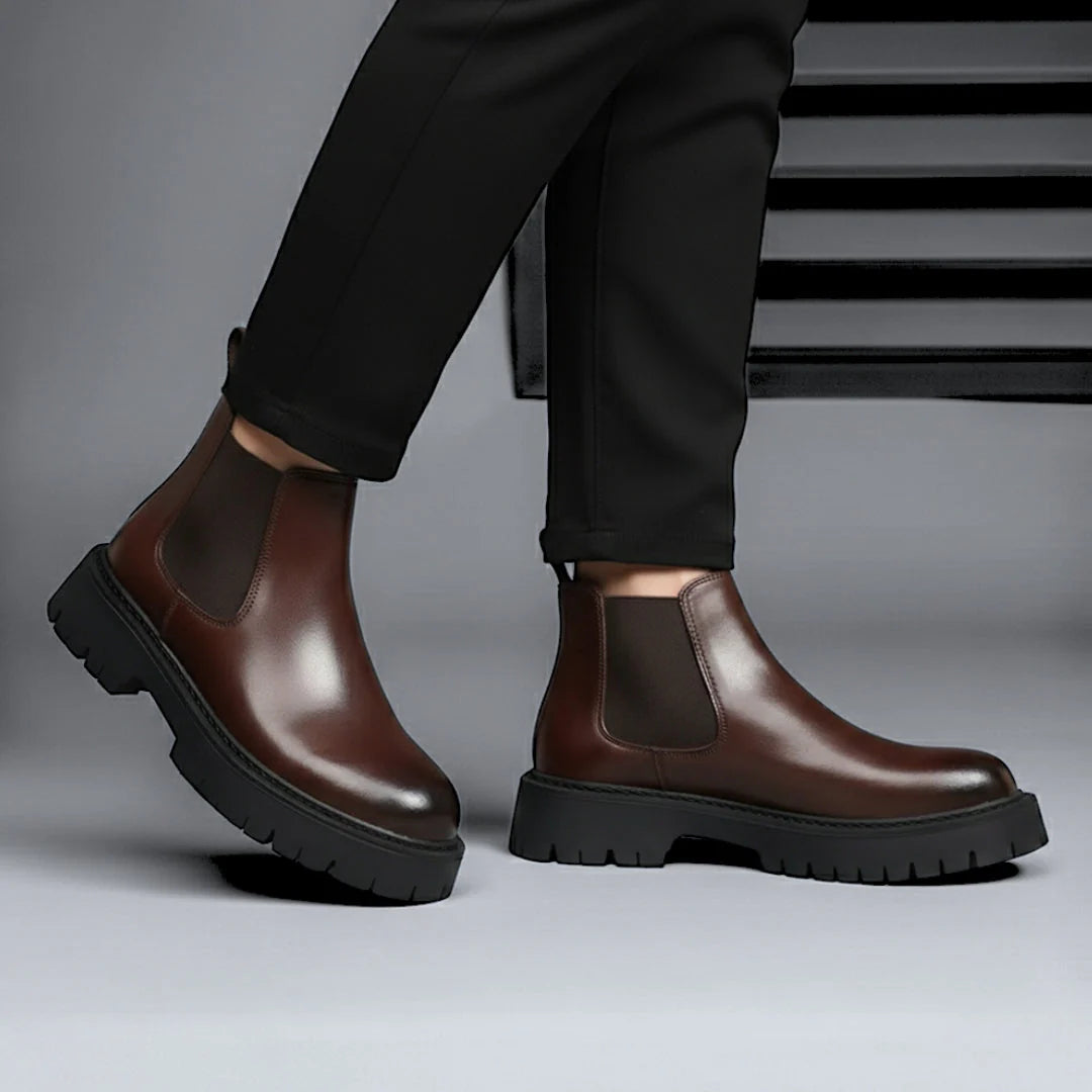 Boots Homme en Cuir  - Semelles Tres Confortable