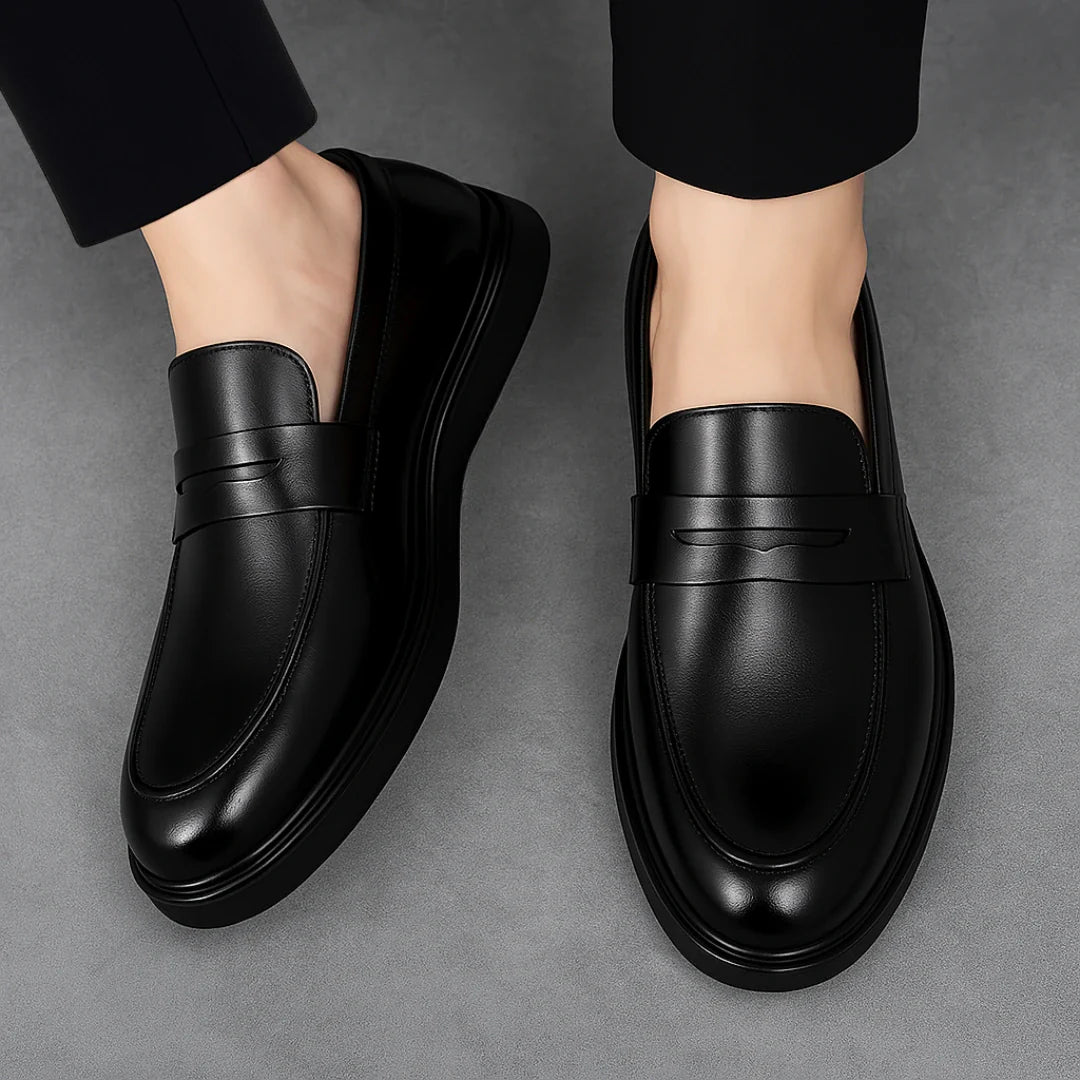 Mocassin Noir de Luxe Tres Confortable 100% Cuir