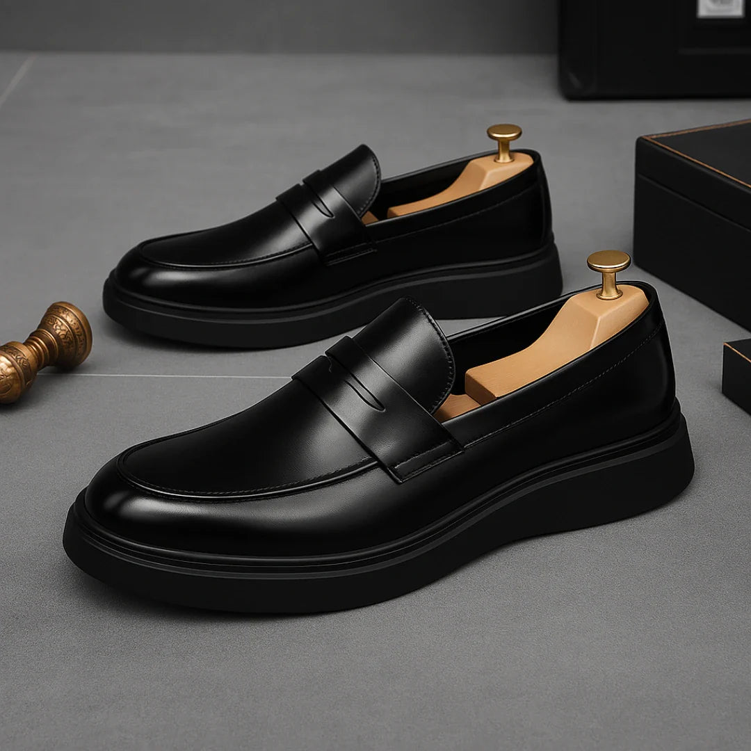 Mocassin Noir de Luxe Tres Confortable 100% Cuir
