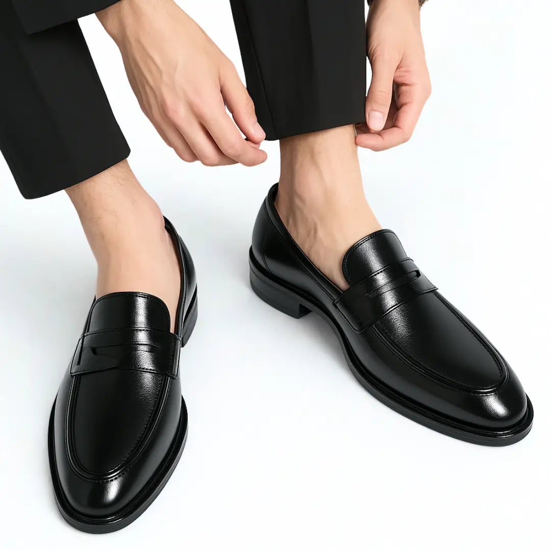 Mocassin Noir de Luxe Confortable 100% Cuir