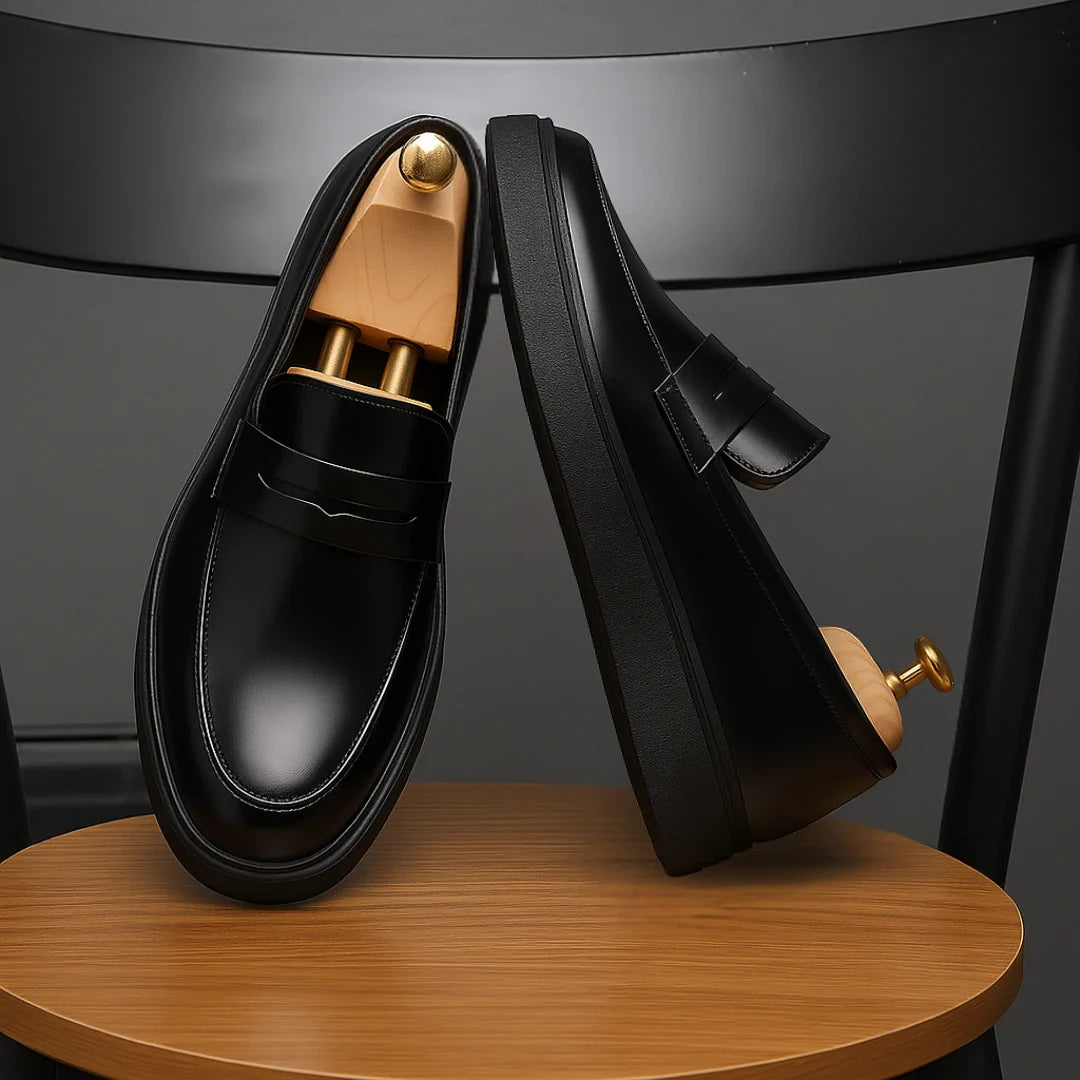 Mocassin Noir de Luxe Tres Confortable 100% Cuir