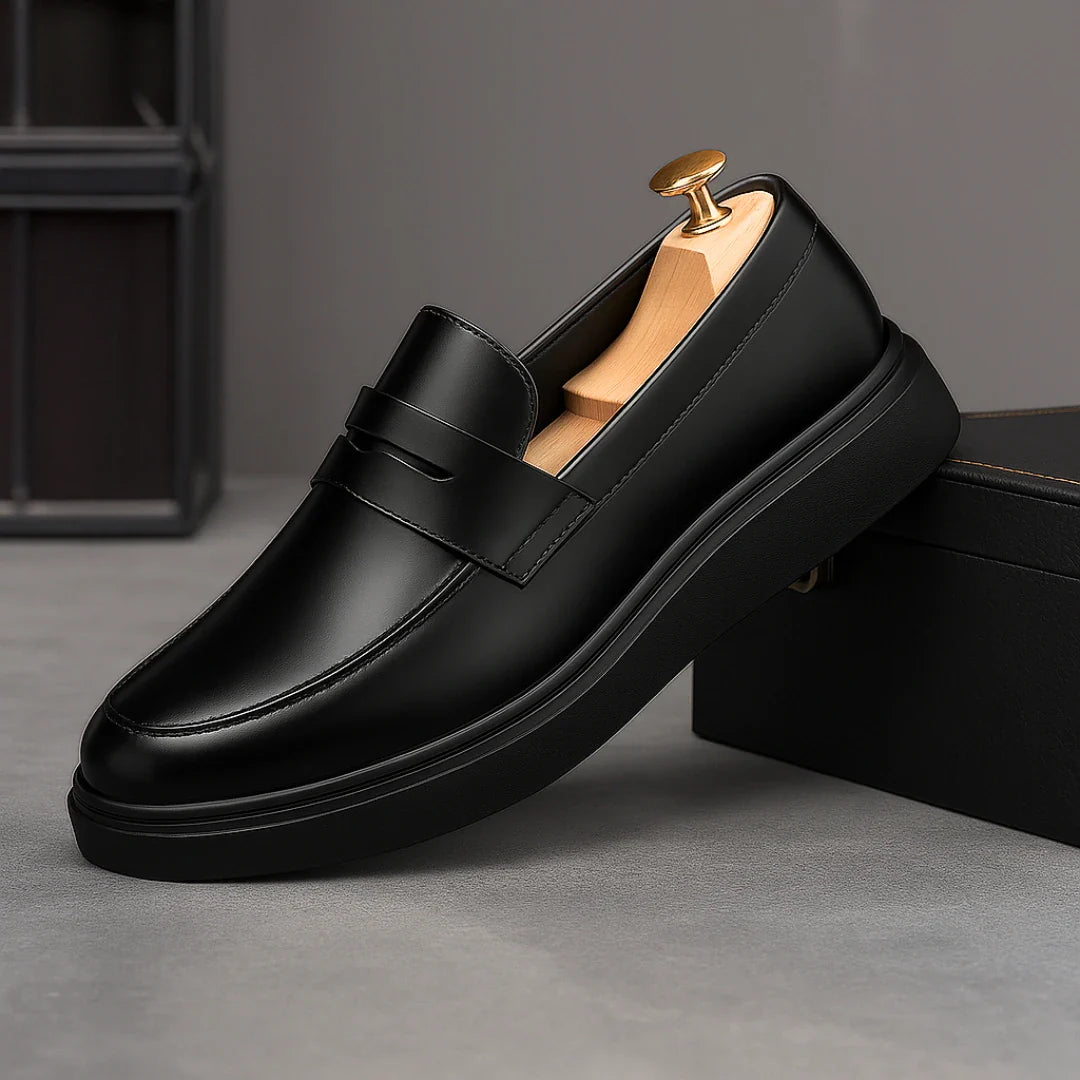 Mocassin Noir de Luxe Tres Confortable 100% Cuir