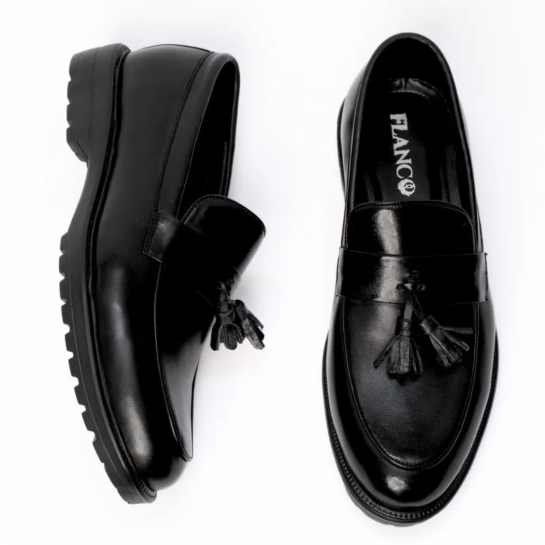 Mocassins Noir de Luxe Tres Confortable 100% Cuir