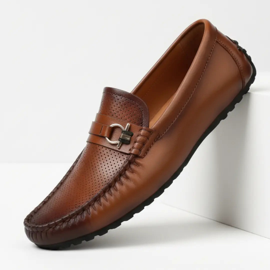 Mocassin Cuir de Luxe Tres Confortable