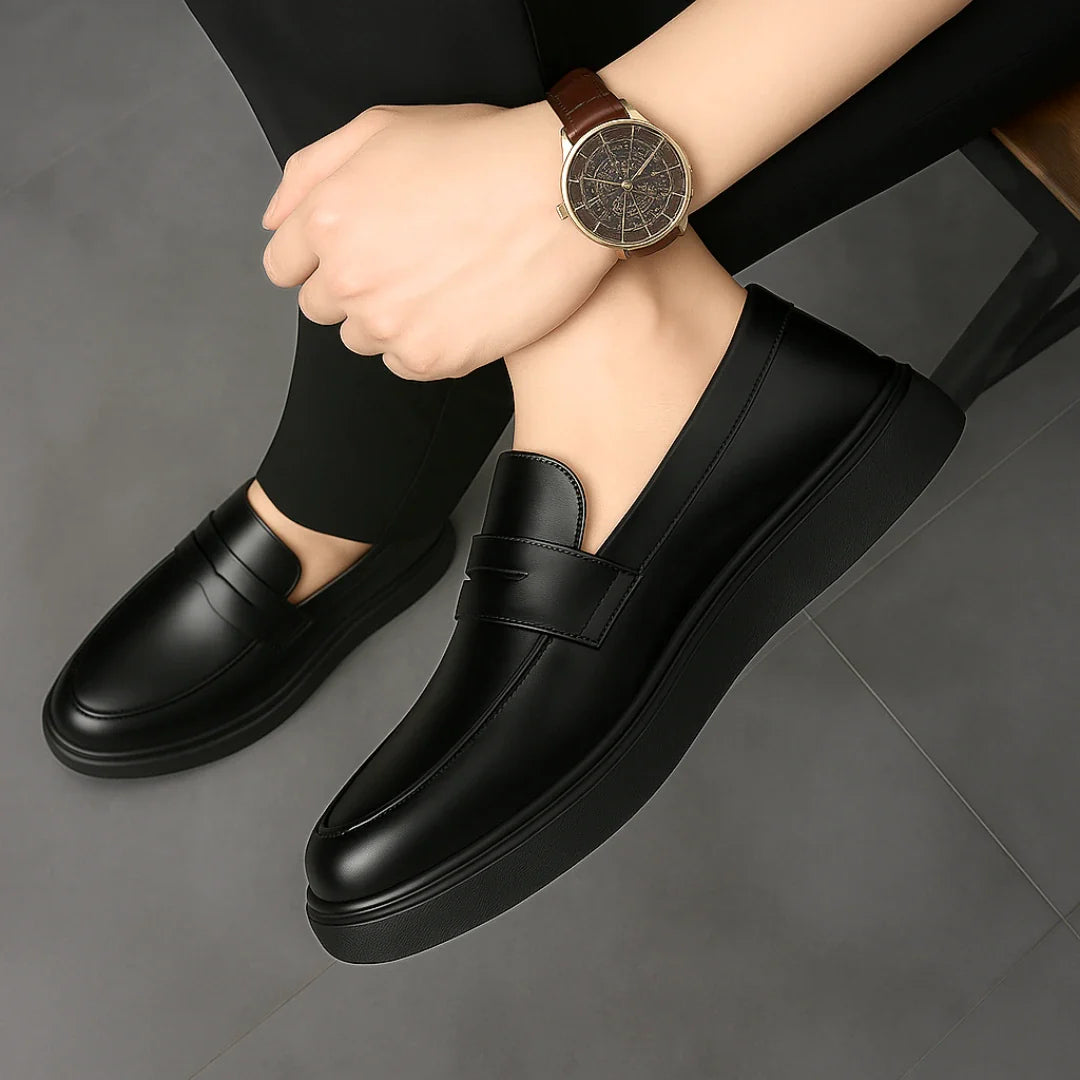 Mocassin Noir de Luxe Tres Confortable 100% Cuir
