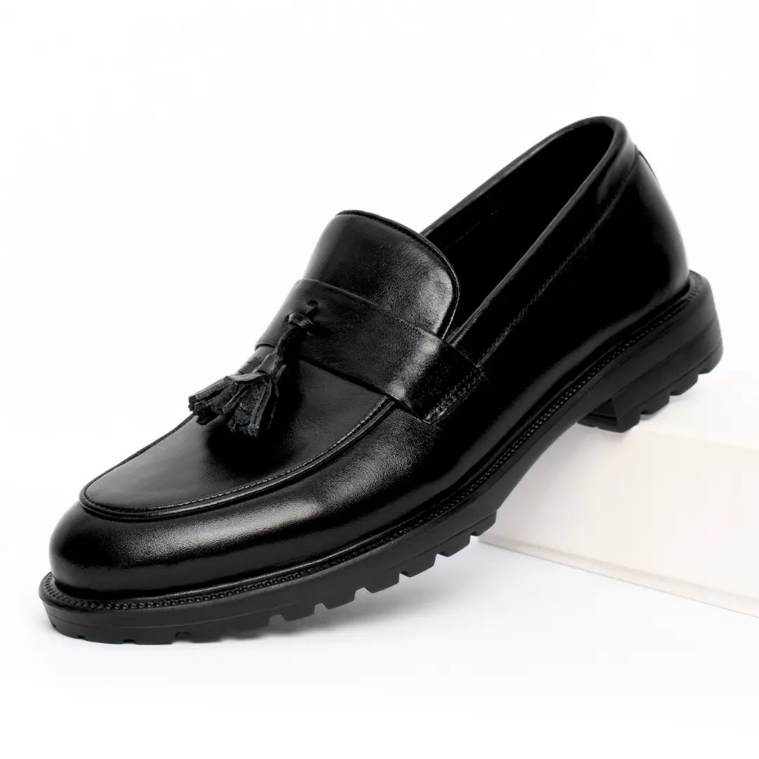 Mocassins Noir de Luxe Tres Confortable 100% Cuir