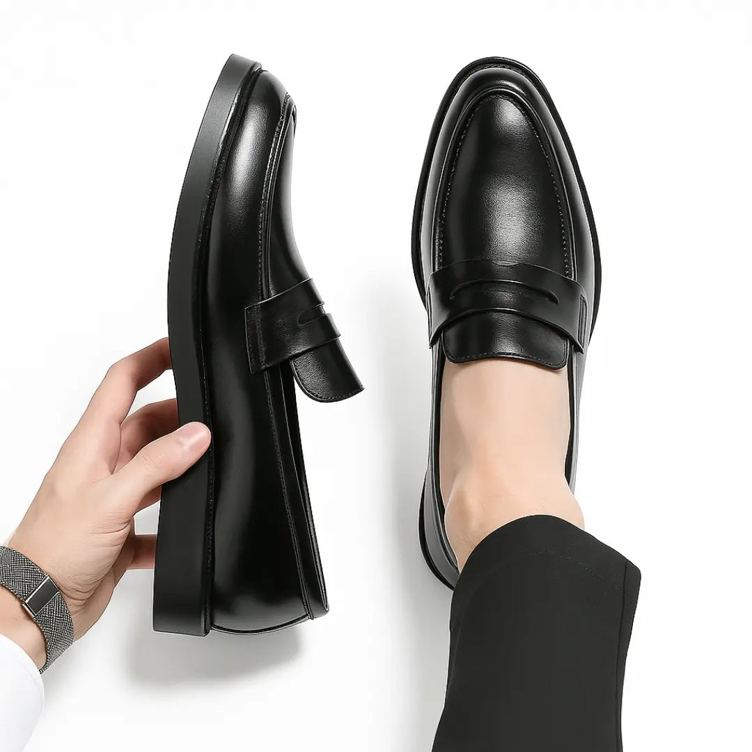 Mocassin Noir de Luxe Confortable 100% Cuir