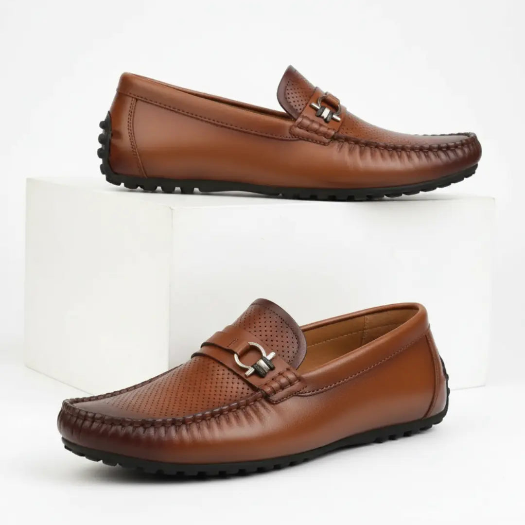 Mocassin Cuir de Luxe Tres Confortable