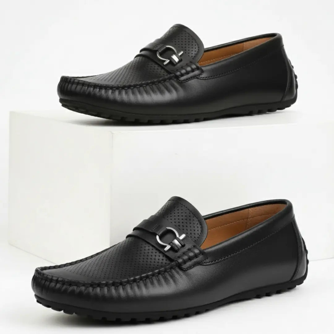 Mocassin Cuir de Luxe Tres Confortable