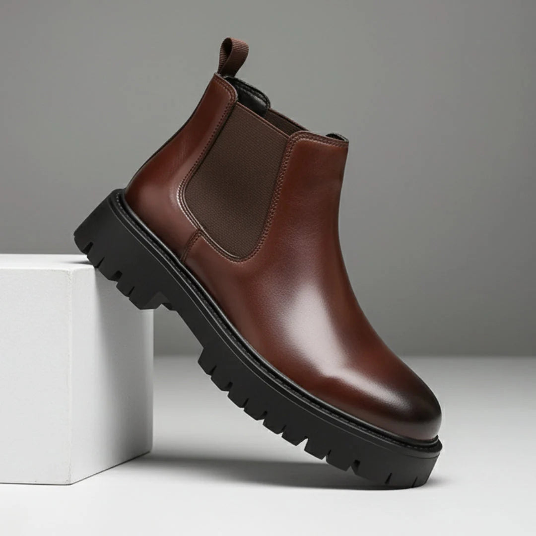 Boots Homme en Cuir  - Semelles Tres Confortable