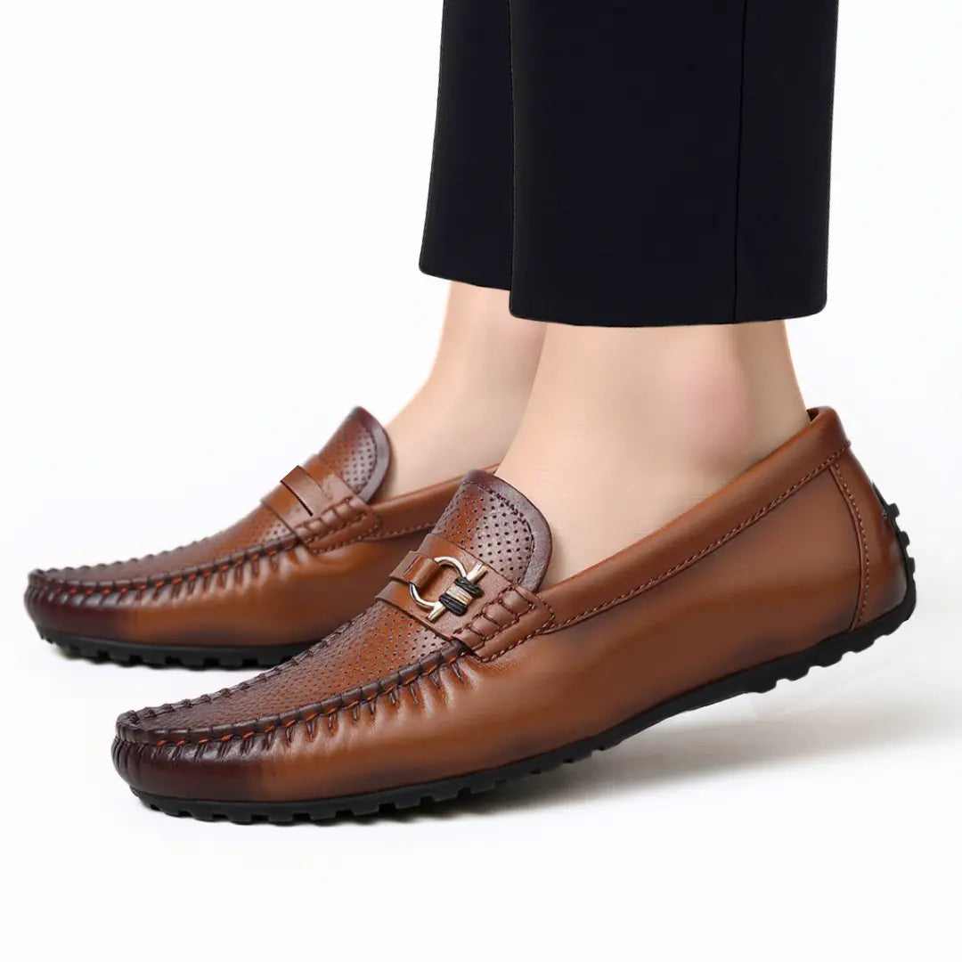 Mocassin Cuir de Luxe Tres Confortable
