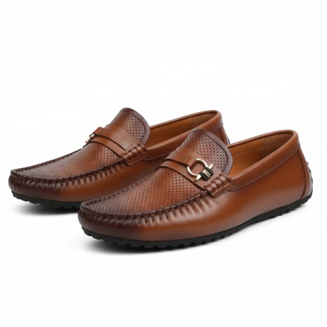 Mocassin Cuir de Luxe Tres Confortable