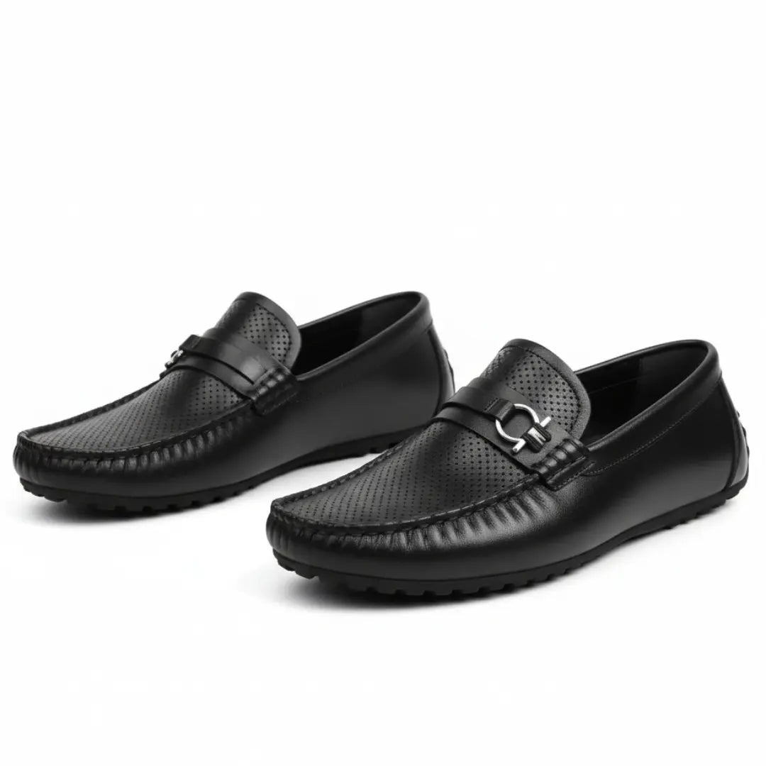 Mocassin Cuir de Luxe Tres Confortable
