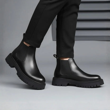 Boots Homme en Cuir  - Semelles Tres Confortable