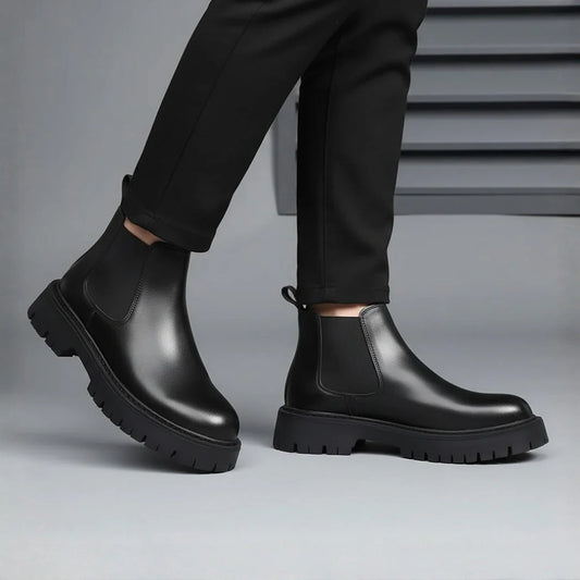 Boots Homme en Cuir  - Semelles Tres Confortable