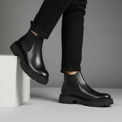 Boots Homme en Cuir  - Semelles Tres Confortable