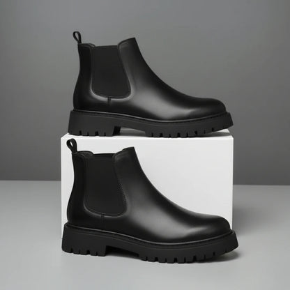 Boots Homme en Cuir  - Semelles Tres Confortable