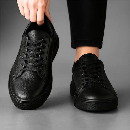 Sneakers Noir en Cuir - Tres Confortable
