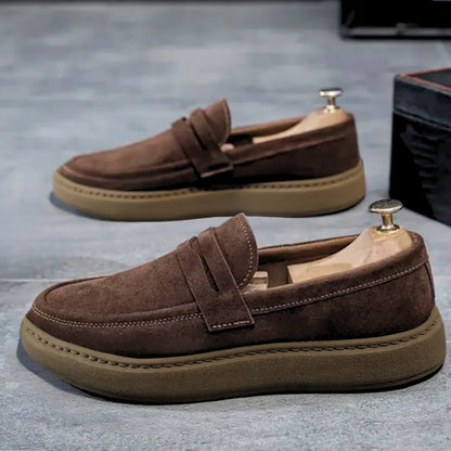 Mocassins Marron Daim de Luxe Tres Confortable