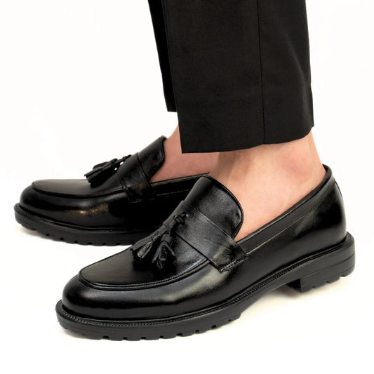 Mocassins Noir de Luxe Tres Confortable 100% Cuir